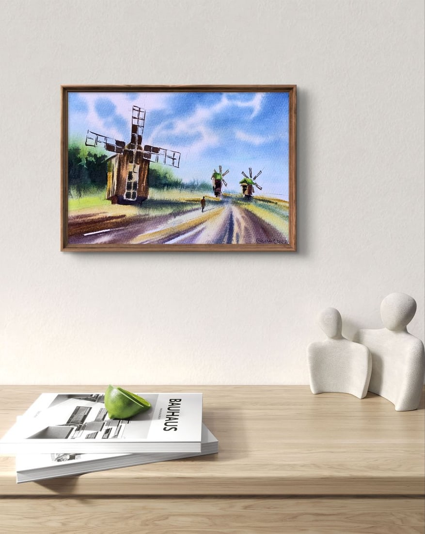 Pastel painting Road among the mills Svetlana Gramm - 2