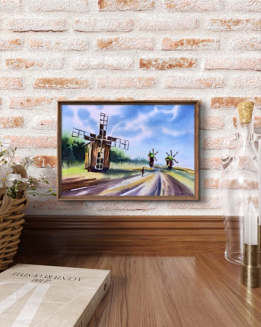 Pastel painting Road among the mills Svetlana Gramm - 3