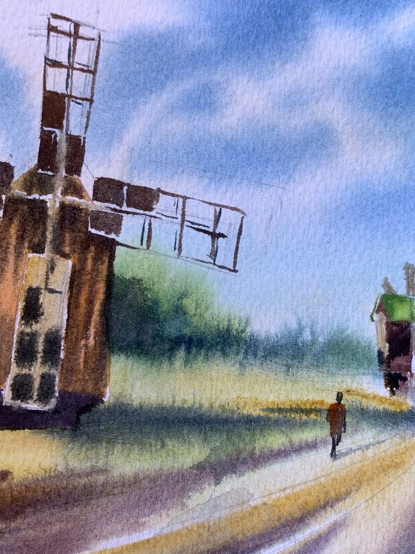 Pastel painting Road among the mills Svetlana Gramm - 5