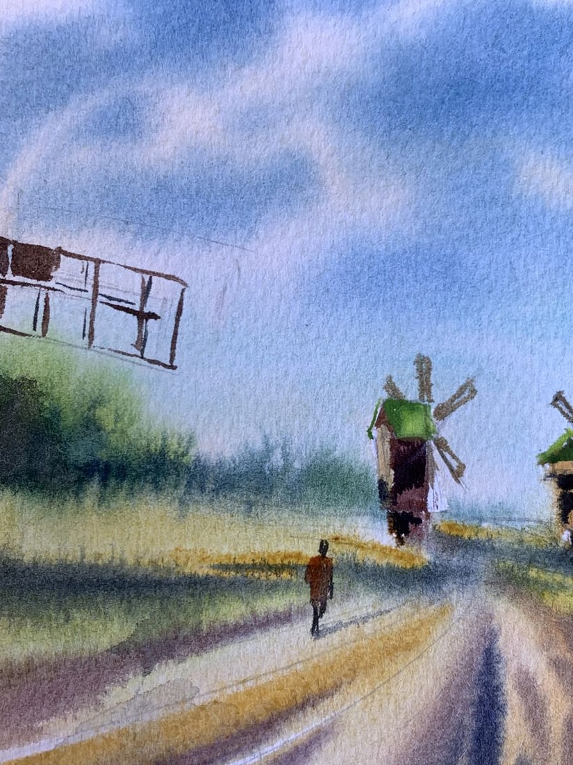 Pastel painting Road among the mills Svetlana Gramm - 6