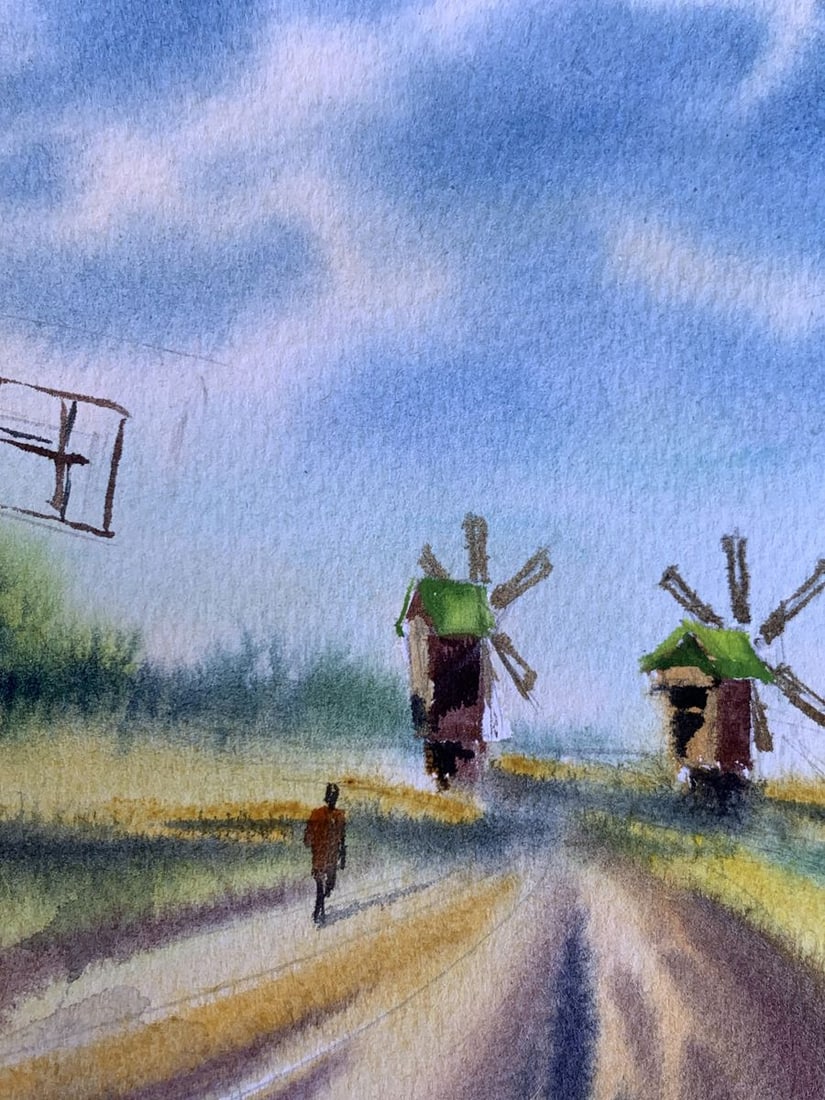 Pastel painting Road among the mills Svetlana Gramm - 7