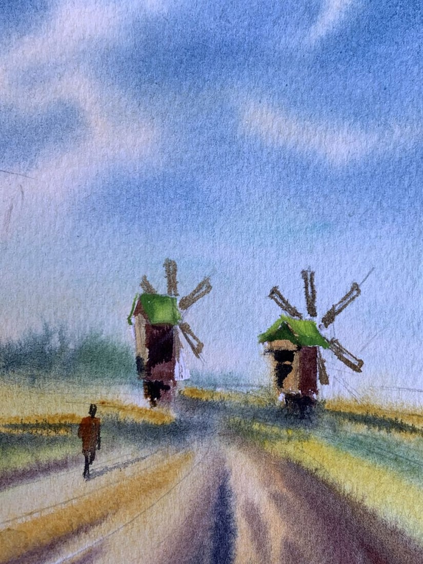 Pastel painting Road among the mills Svetlana Gramm - 8