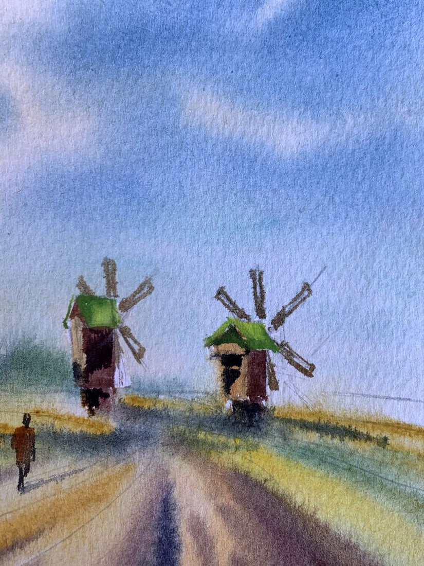 Pastel painting Road among the mills Svetlana Gramm - 9