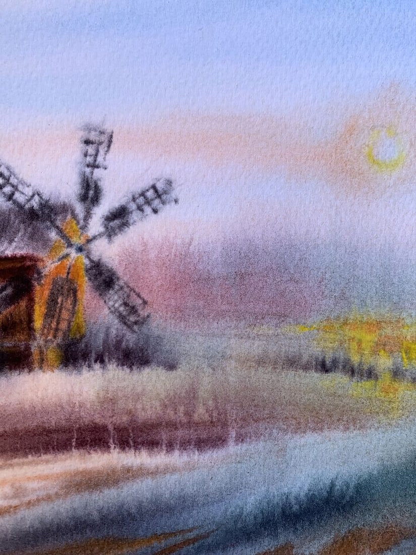 Pastel painting Mill on the outskirts Svetlana Gramm - 5
