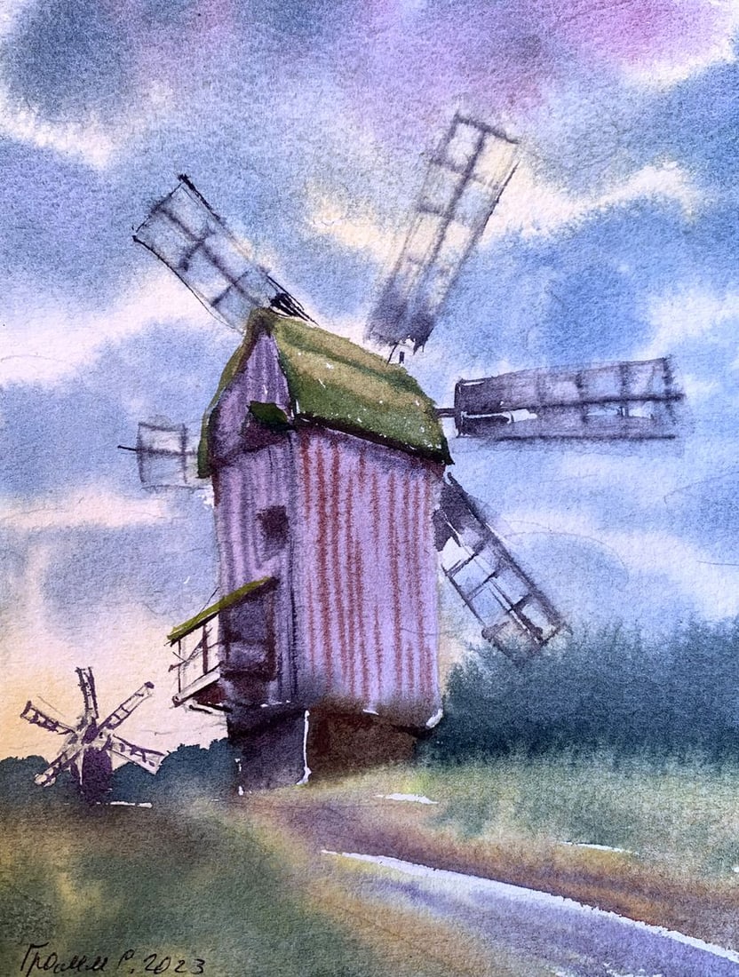 Pastel painting Mills before a storm Svetlana Gramm - 6