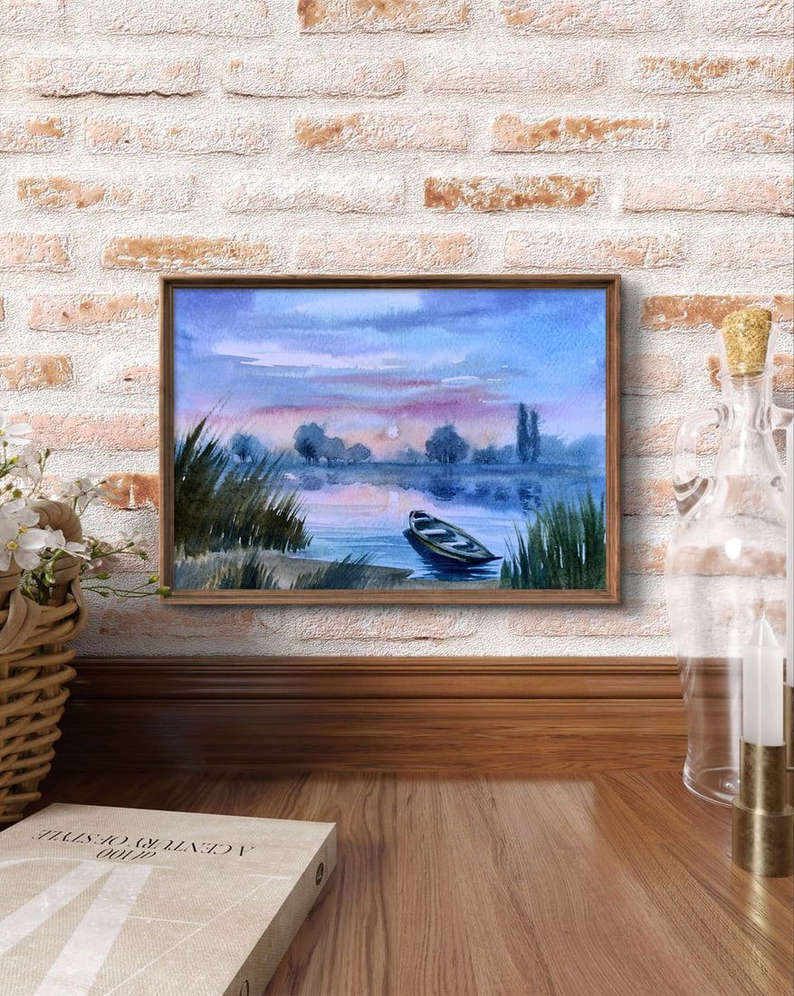 Watercolor painting Boat on the shore Svetlana Gramm - 3