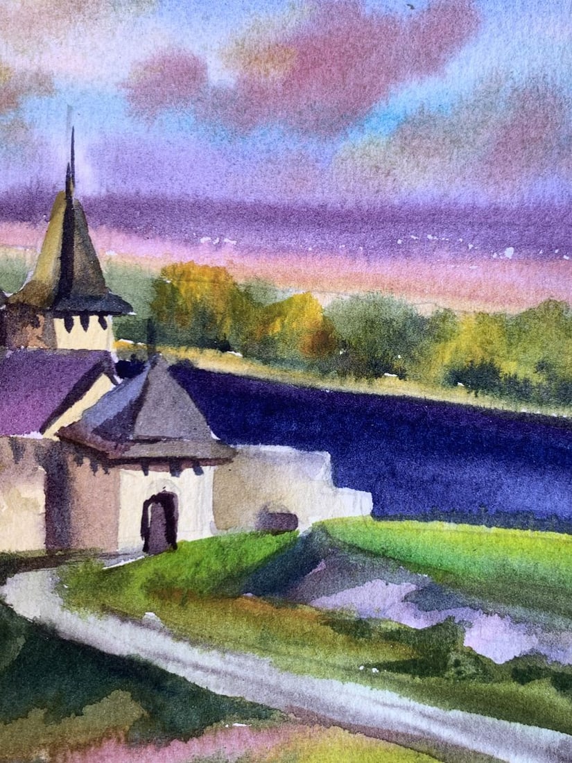 Watercolor painting Old castle Svetlana Gramm - 10
