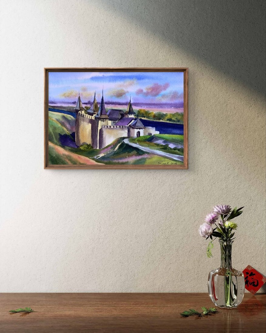 Watercolor painting Old castle Svetlana Gramm - 2