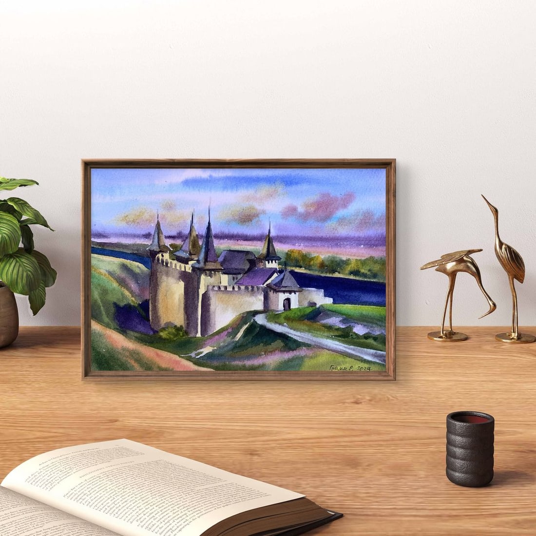 Watercolor painting Old castle Svetlana Gramm - 3