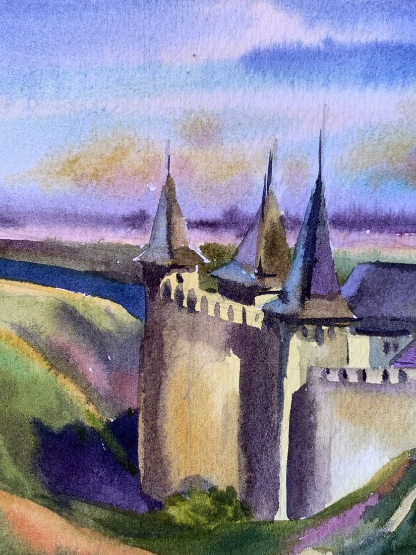 Watercolor painting Old castle Svetlana Gramm - 4