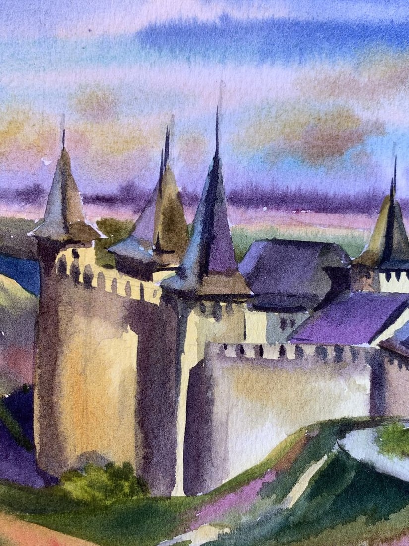 Watercolor painting Old castle Svetlana Gramm - 5