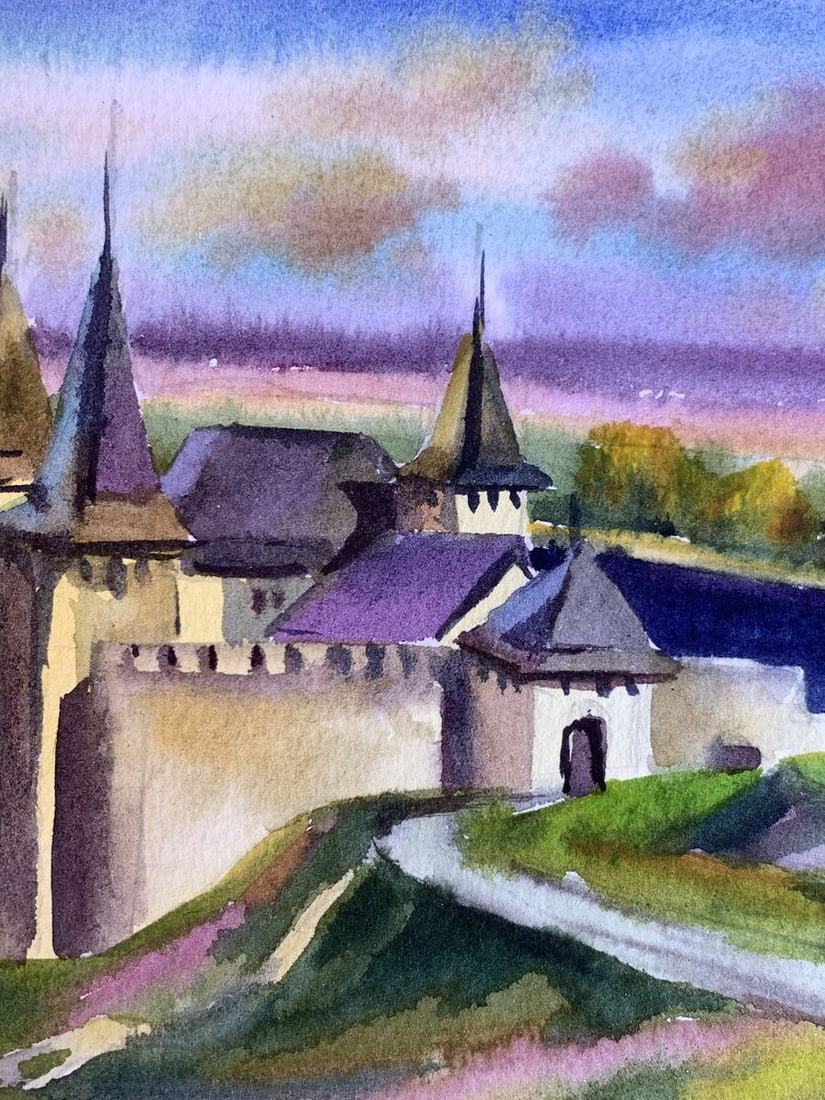 Watercolor painting Old castle Svetlana Gramm - 7