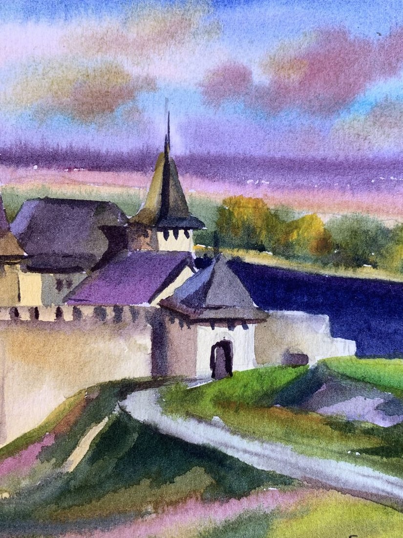 Watercolor painting Old castle Svetlana Gramm - 8