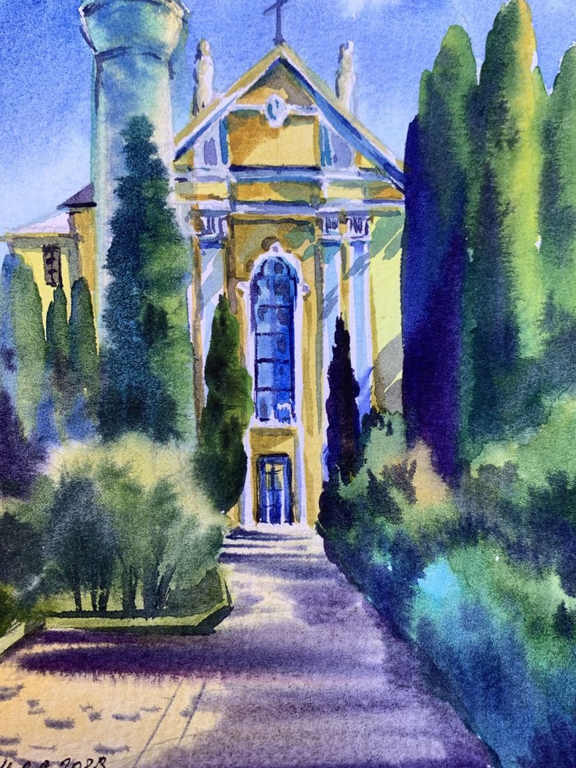 Watercolor painting Sacred place Svetlana Gramm - 8