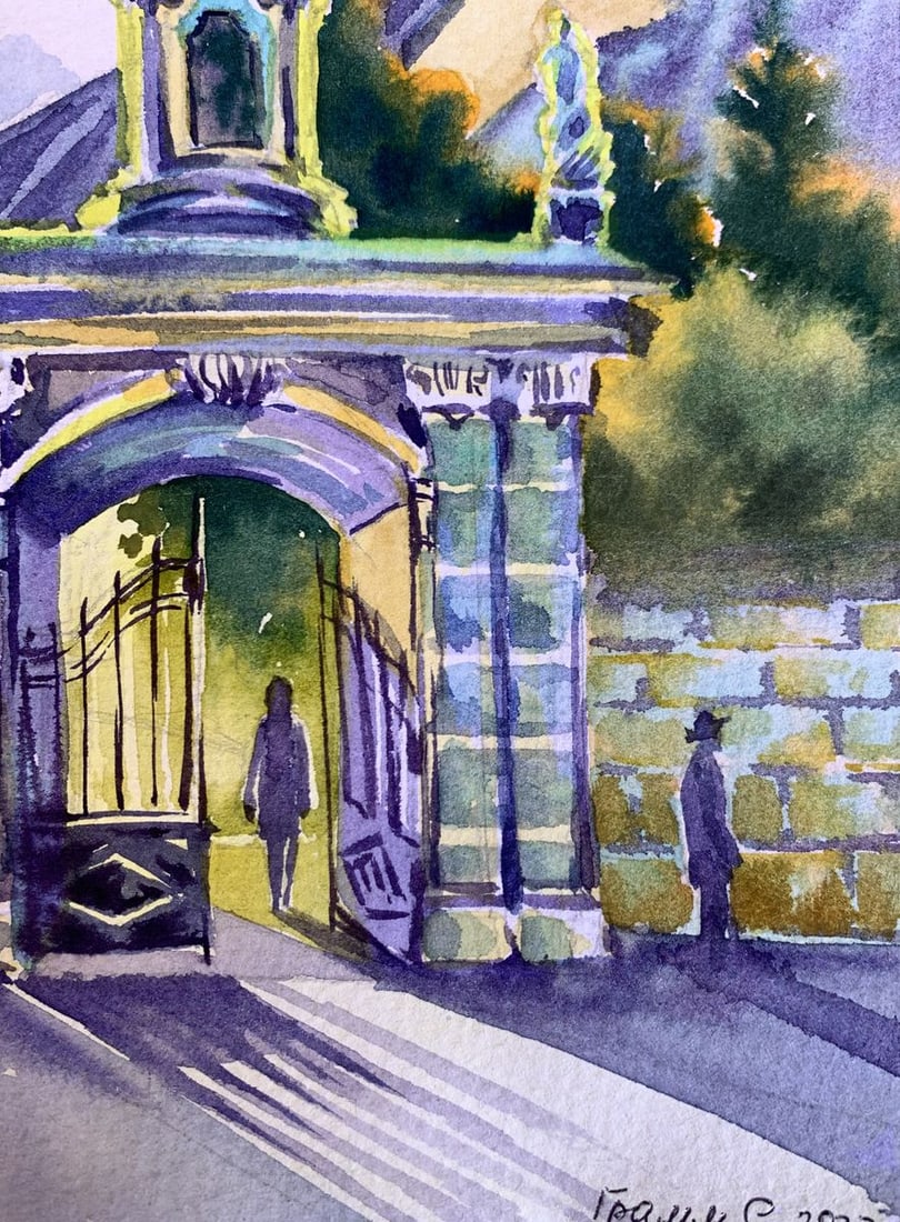 Watercolor painting To the temple Svetlana Gramm - 11