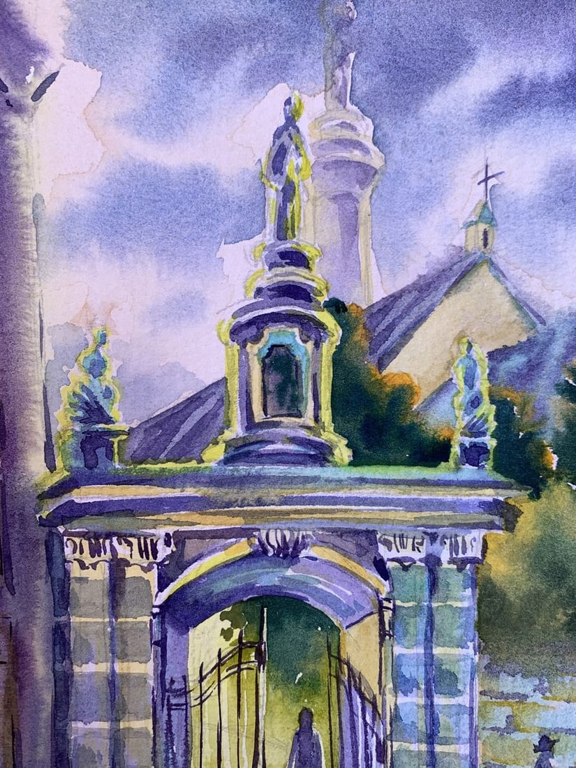 Watercolor painting To the temple Svetlana Gramm - 4