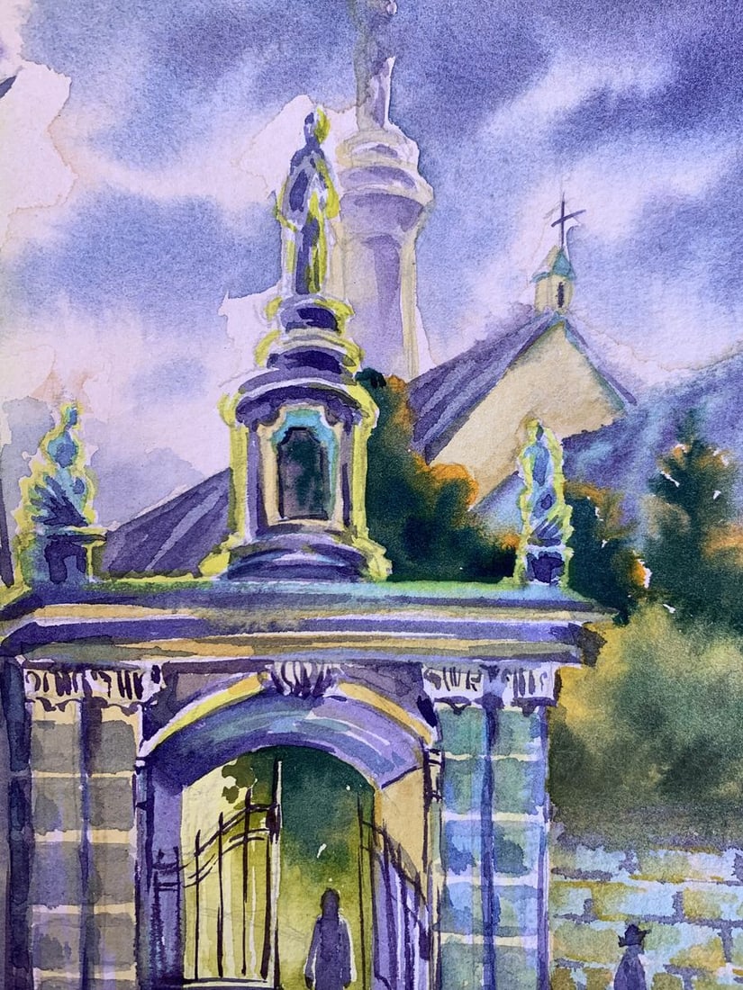 Watercolor painting To the temple Svetlana Gramm - 5