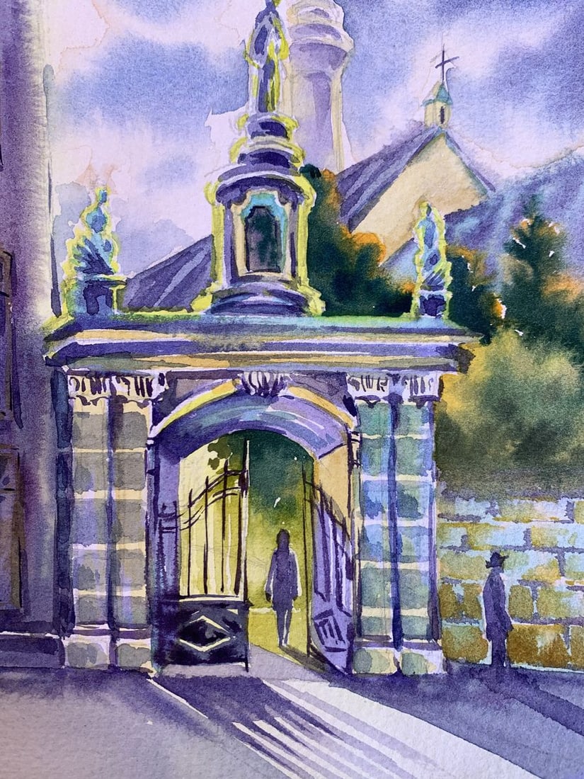 Watercolor painting To the temple Svetlana Gramm - 6