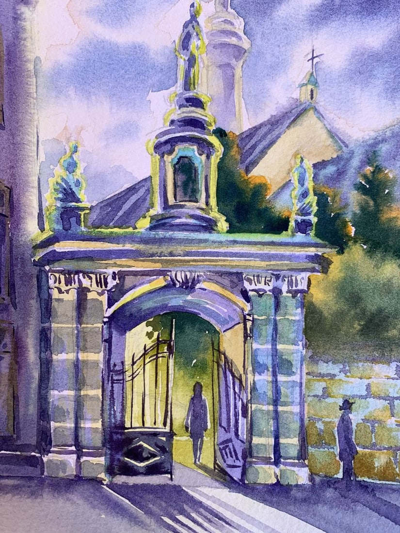 Watercolor painting To the temple Svetlana Gramm - 7