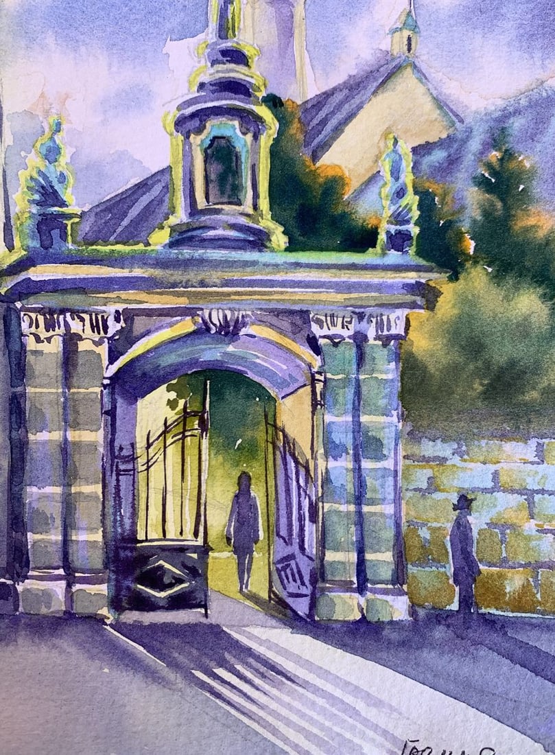 Watercolor painting To the temple Svetlana Gramm - 9