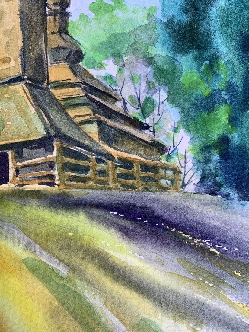 Watercolor painting Ancient church Svetlana Gramm - 10