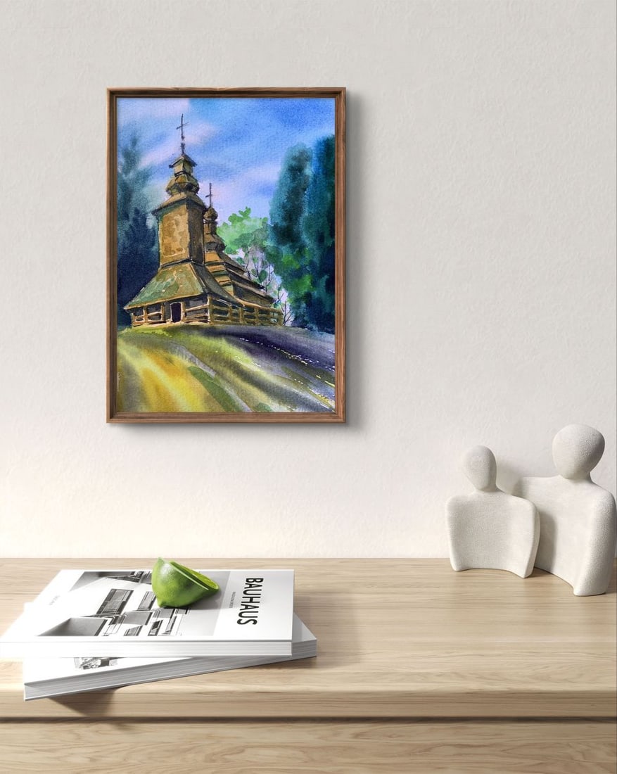 Watercolor painting Ancient church Svetlana Gramm - 3