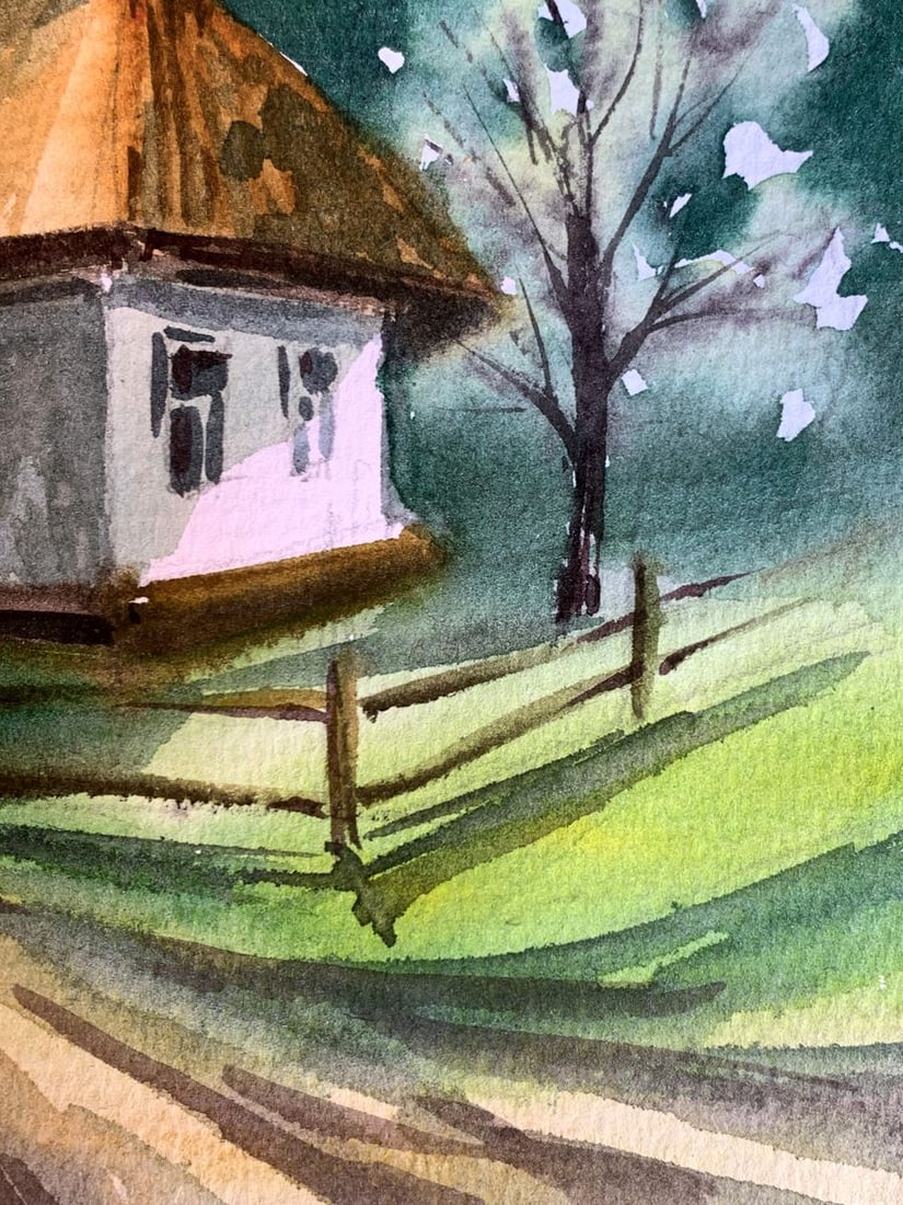 Watercolor painting Road to the village Svetlana Gramm - 10