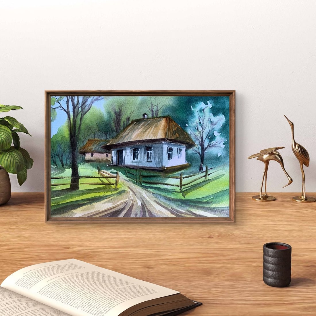 Watercolor painting Road to the village Svetlana Gramm - 2