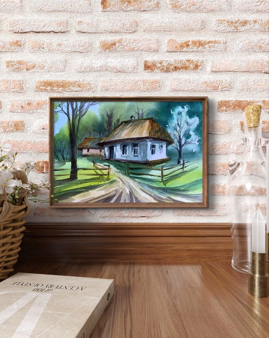 Watercolor painting Road to the village Svetlana Gramm - 3