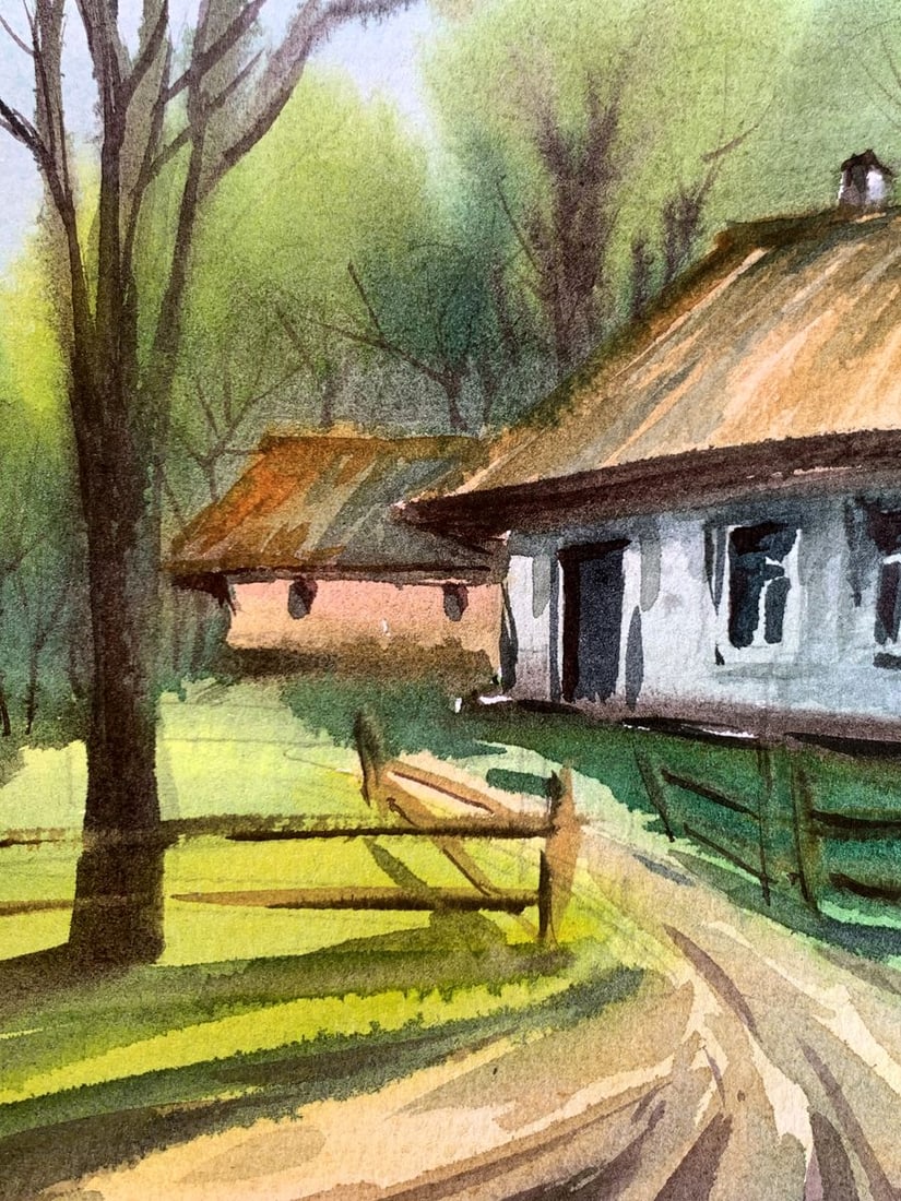 Watercolor painting Road to the village Svetlana Gramm - 4
