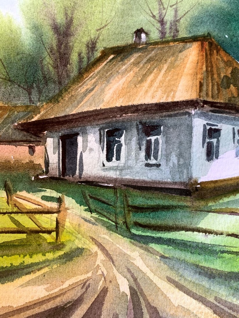 Watercolor painting Road to the village Svetlana Gramm - 5