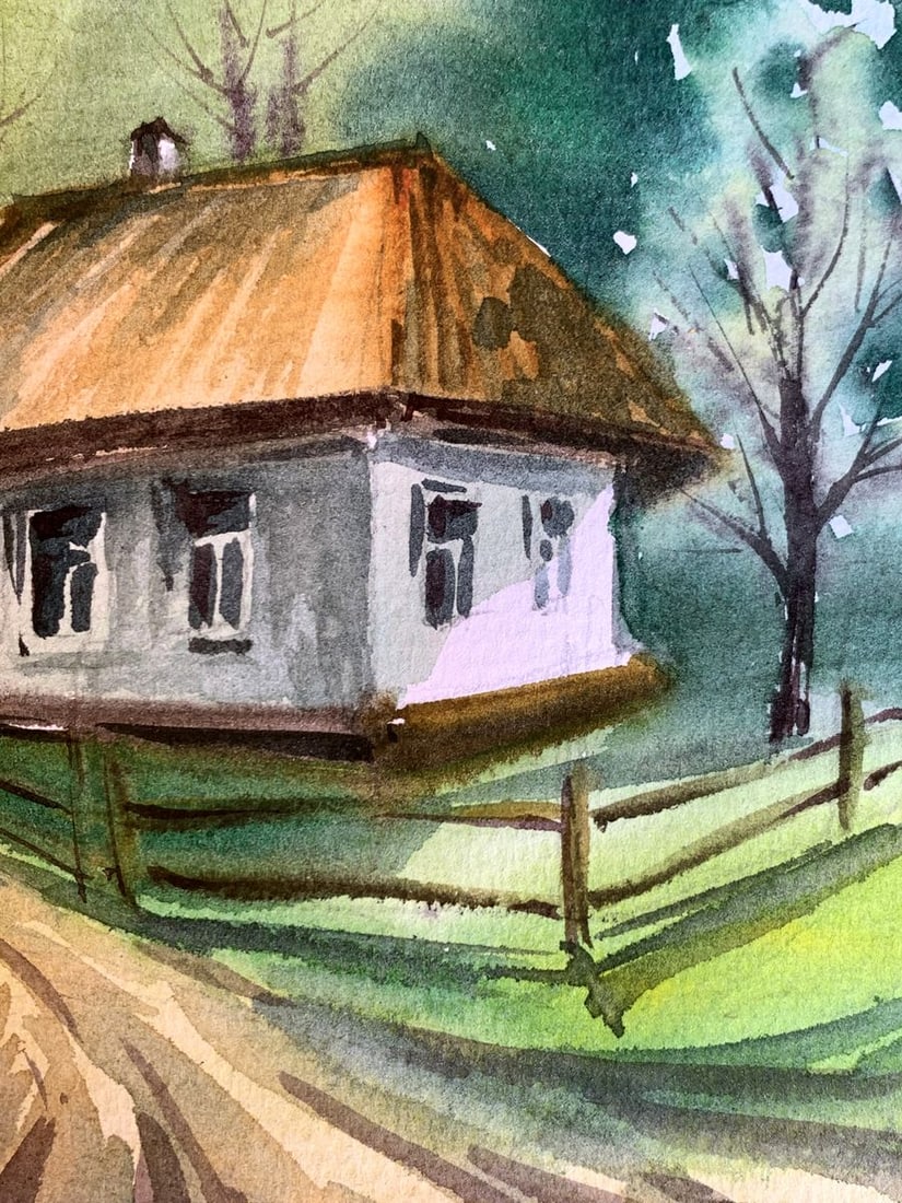 Watercolor painting Road to the village Svetlana Gramm - 6