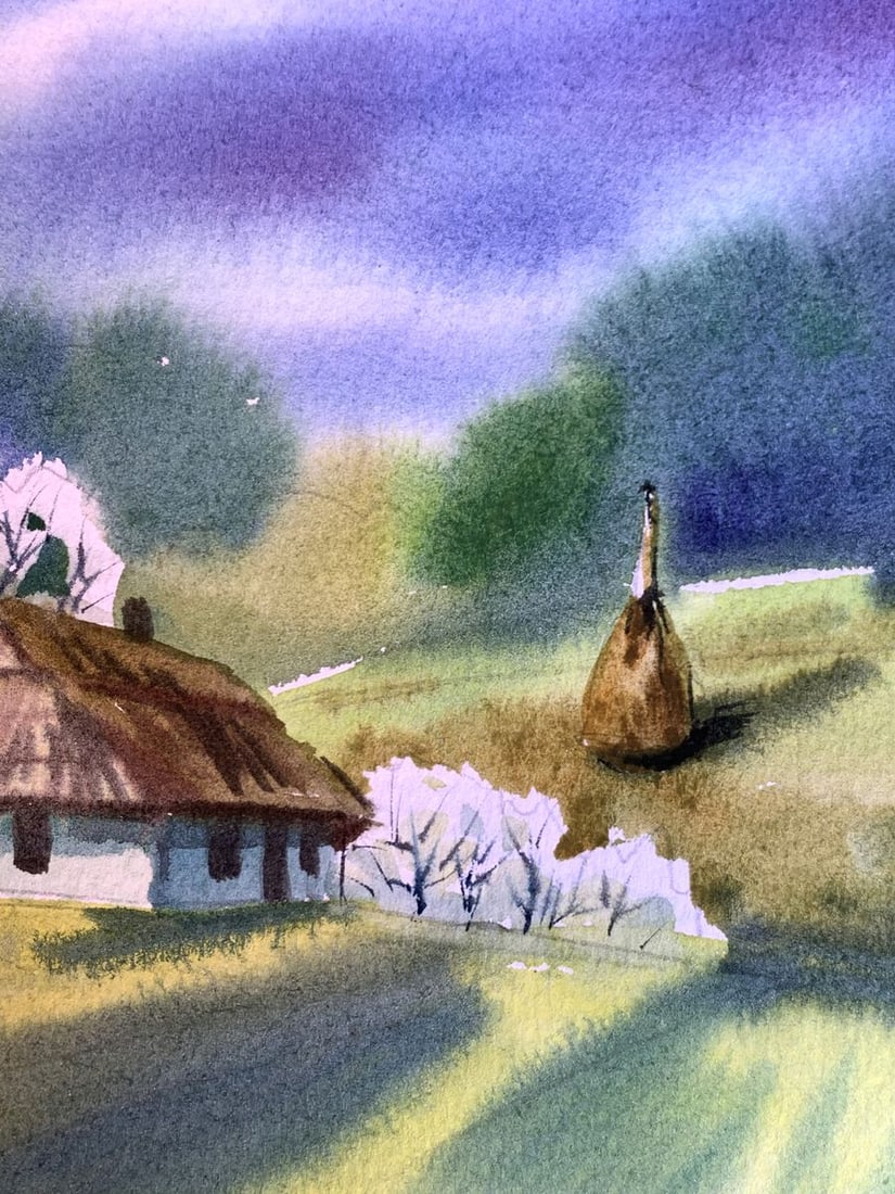 Pastel painting Quiet village Svetlana Gramm - 8