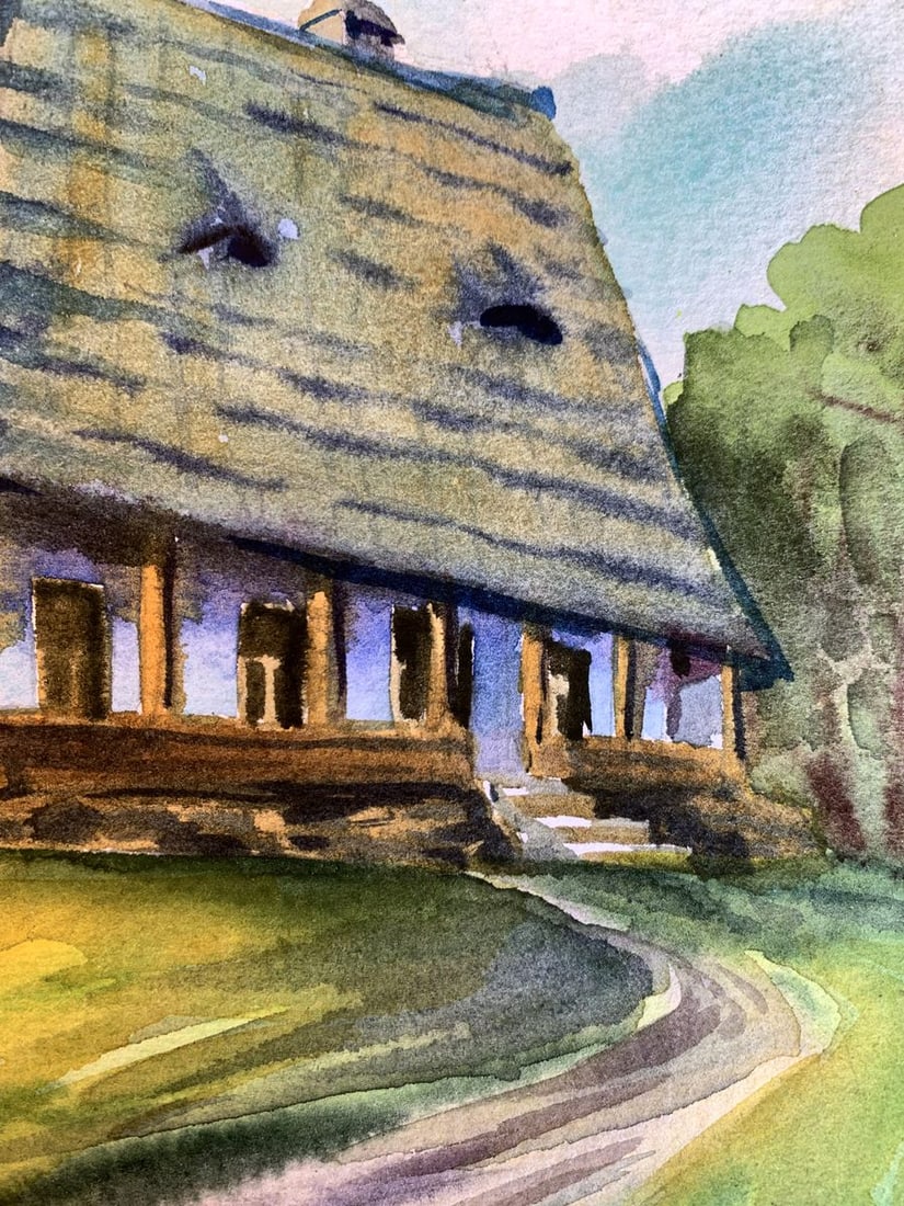 Watercolor painting House among the trees Svetlana Gramm - 10