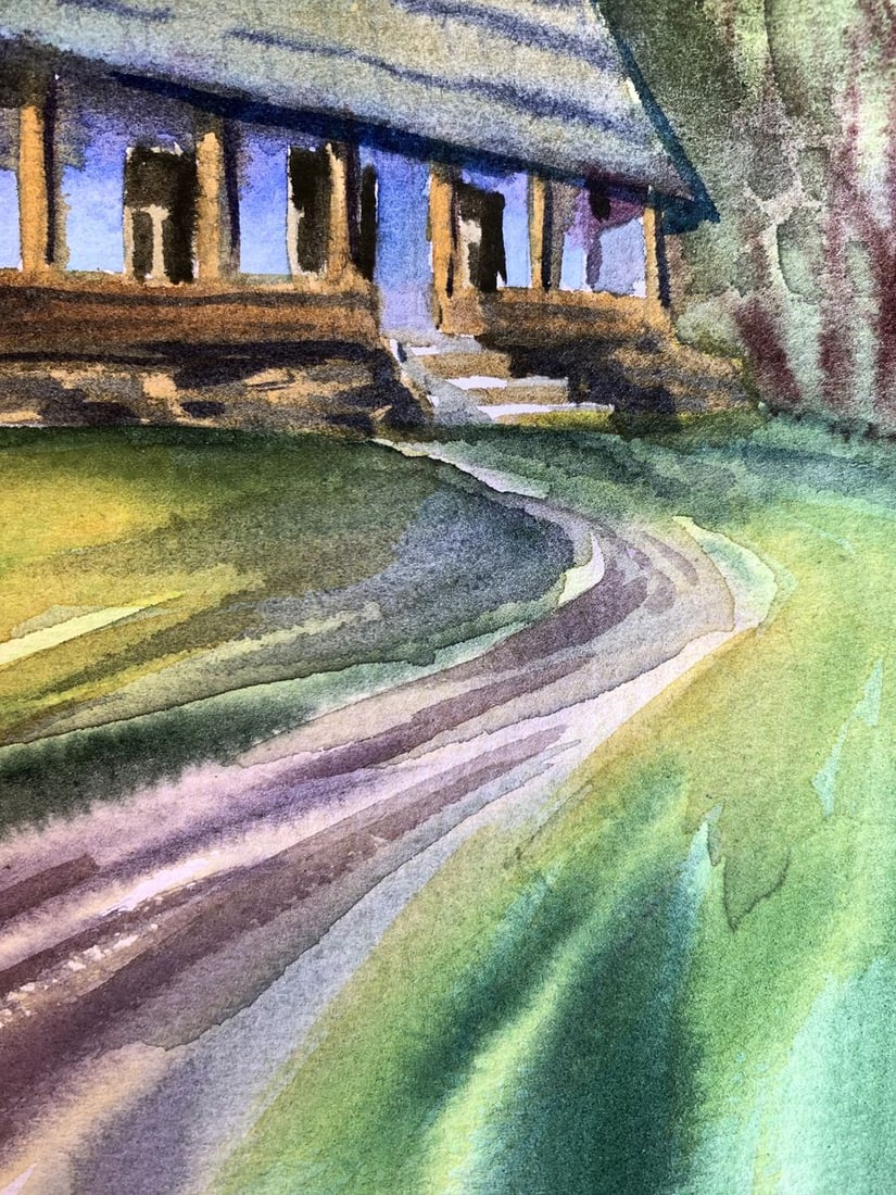 Watercolor painting House among the trees Svetlana Gramm - 11