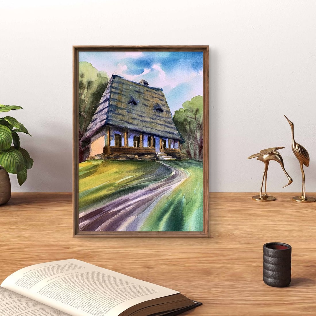 Watercolor painting House among the trees Svetlana Gramm - 3