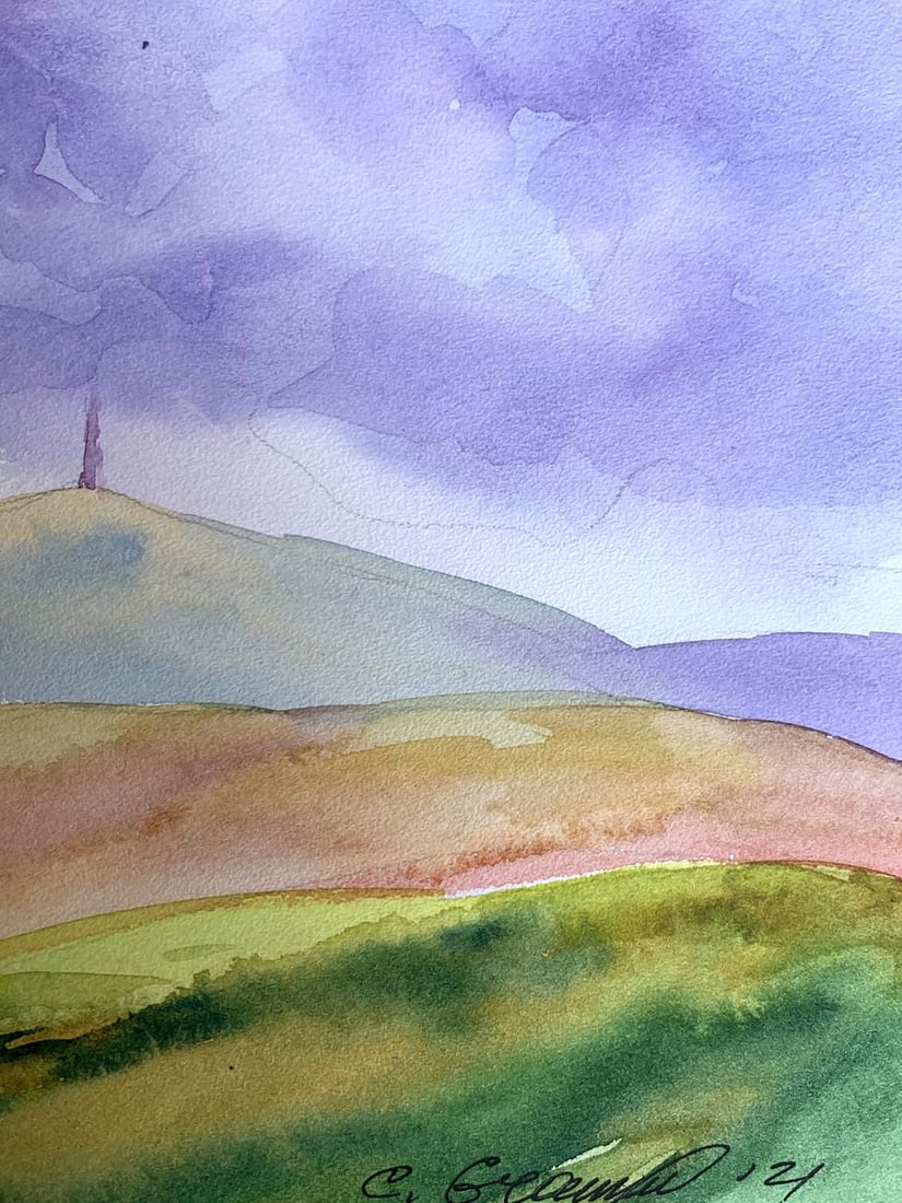 Watercolor painting Mountain View Svetlana Gramm - 11