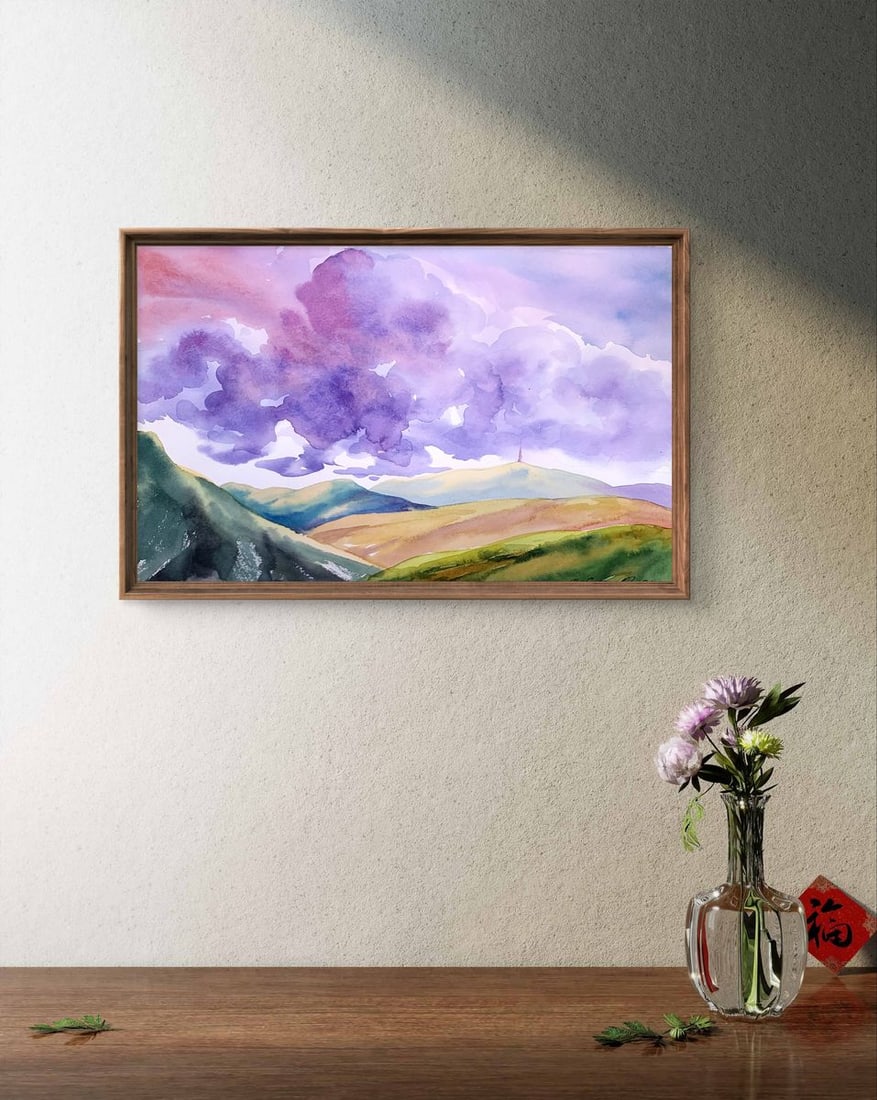 Watercolor painting Mountain View Svetlana Gramm - 3