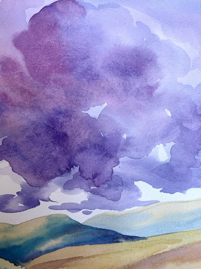 Watercolor painting Mountain View Svetlana Gramm - 6