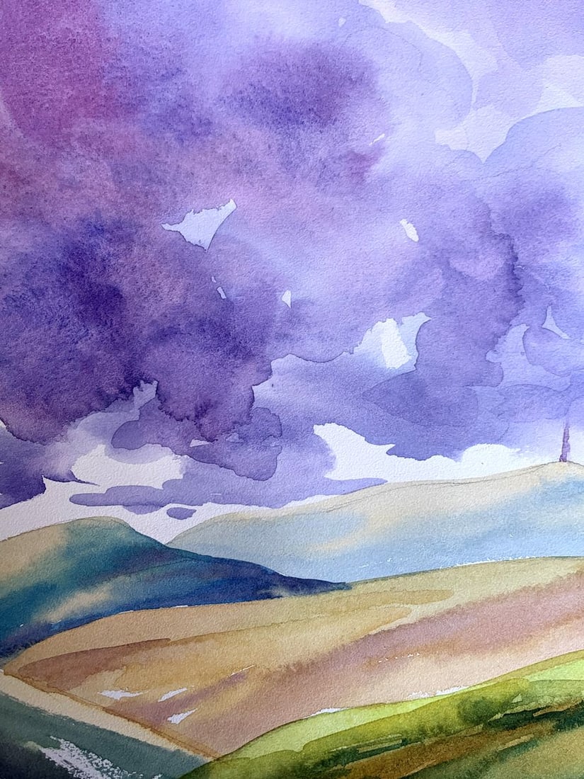 Watercolor painting Mountain View Svetlana Gramm - 7