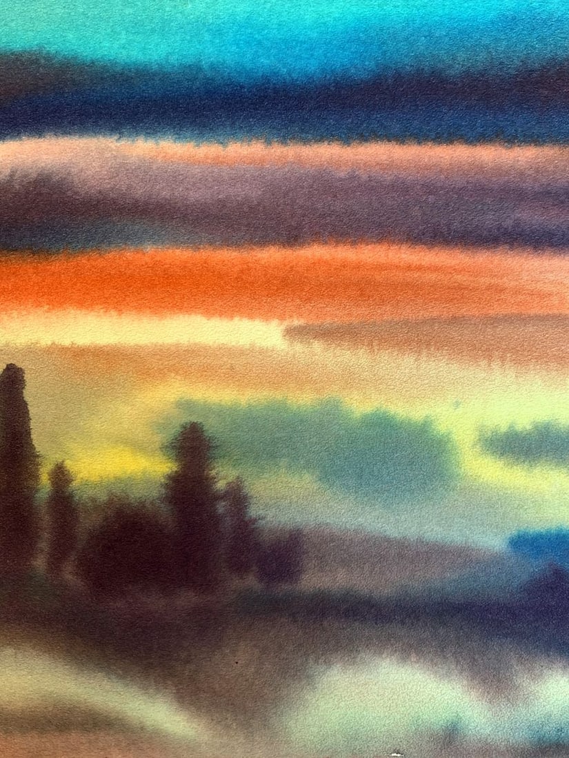 Watercolor painting Colorful evening Svetlana Gramm - 4