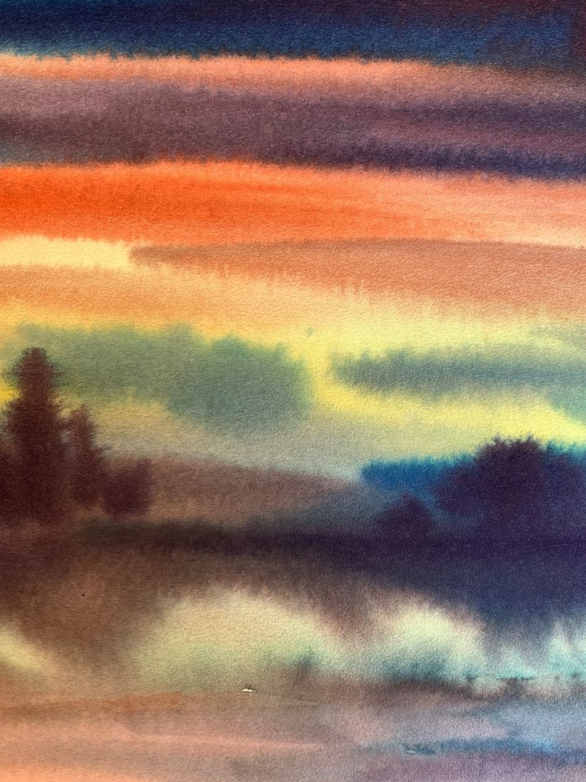 Watercolor painting Colorful evening Svetlana Gramm - 6
