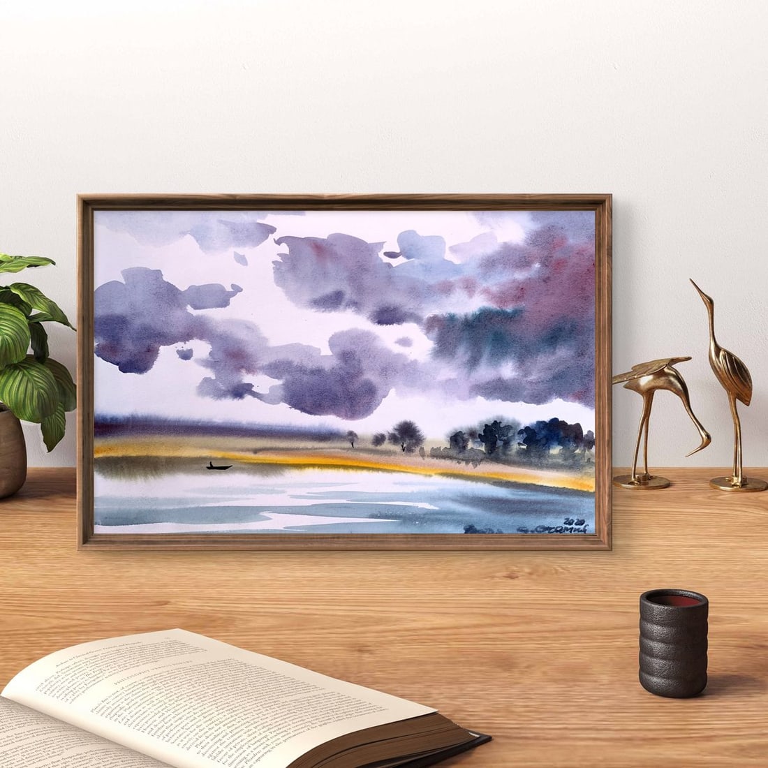 Watercolor painting Alone on the river Svetlana Gramm - 3