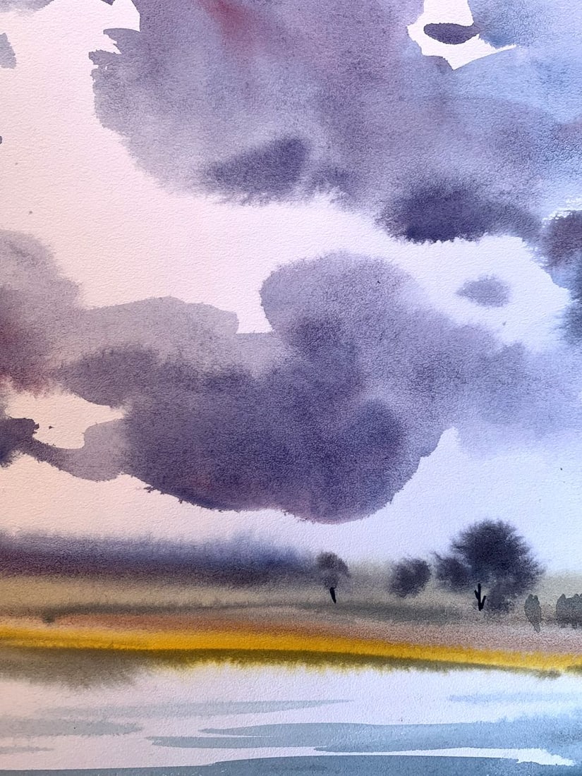 Watercolor painting Alone on the river Svetlana Gramm - 6