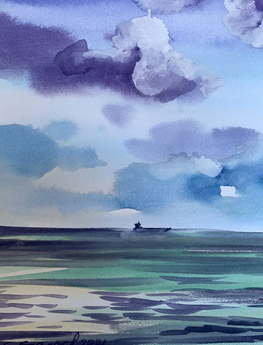 Watercolor painting Sea silence Svetlana Gramm - 5