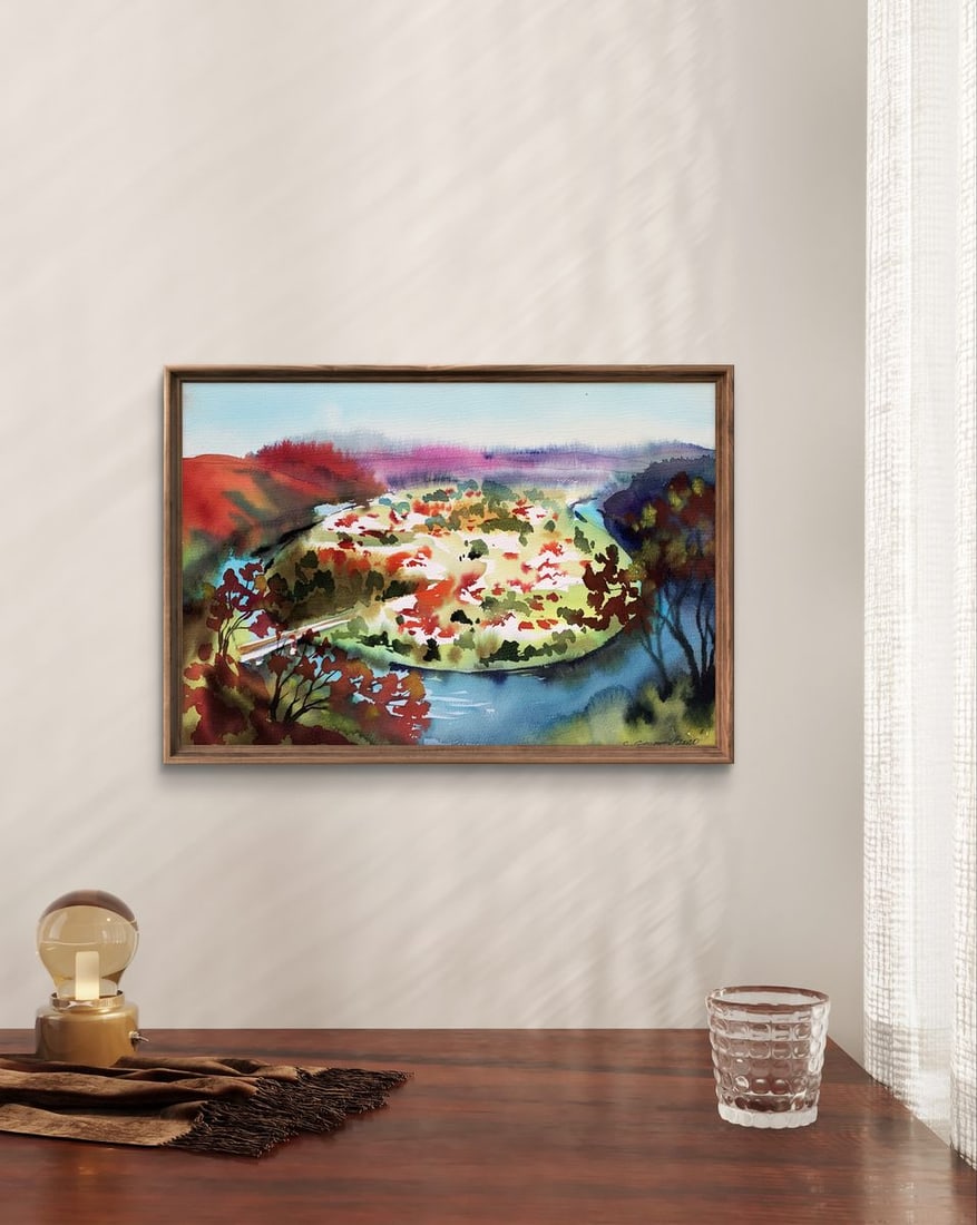 Watercolor painting View of the Reserve Svetlana Gramm - 2