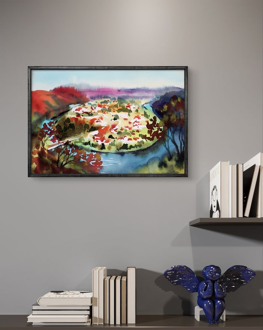 Watercolor painting View of the Reserve Svetlana Gramm - 3