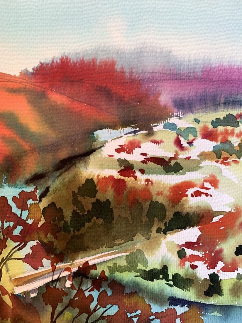 Watercolor painting View of the Reserve Svetlana Gramm - 4