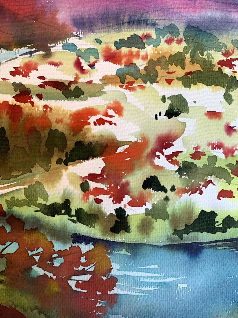 Watercolor painting View of the Reserve Svetlana Gramm - 7