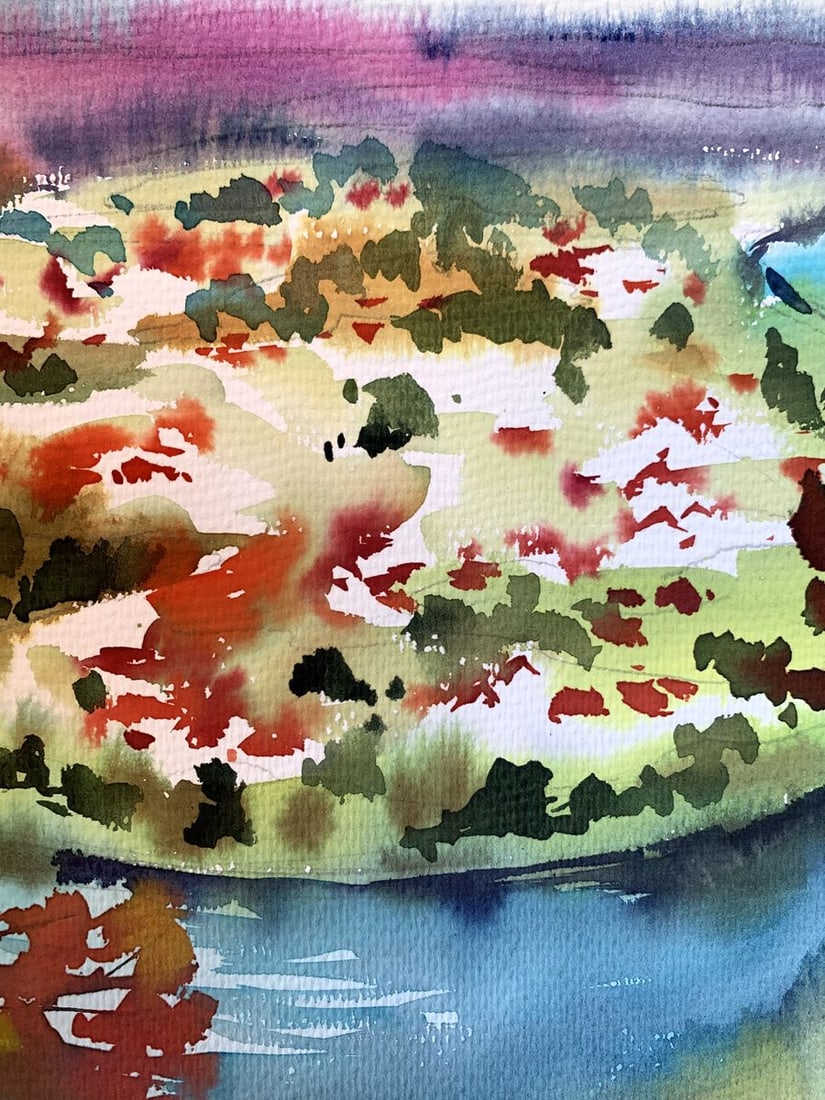 Watercolor painting View of the Reserve Svetlana Gramm - 8